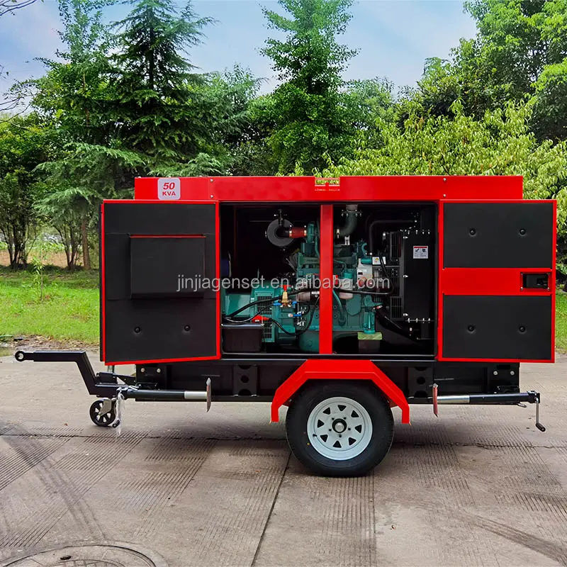 Tipo móvel do reboque gerador diesel 200kw a 600kw com rodas e dossel para a venda