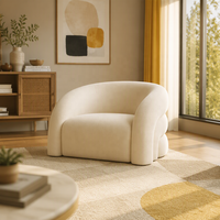 Ensemble de chaises en velours de style nordique minimaliste moderne pour salons, chambres, salons de beauté, maisons d'hôtes - Chaises décontractées couleur crème