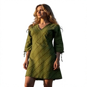 Women's New Boho Dress Fashionable Trendy Cotton Blast Baba Item Eye-Catching <b>Lace</b> Button Zipper Decorations Breathable Stylish - Product Image 1