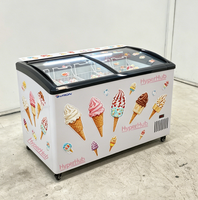 Congélateur coffre compact commercial pour la présentation de glaces artisanales dans les pâtisseries de quartier