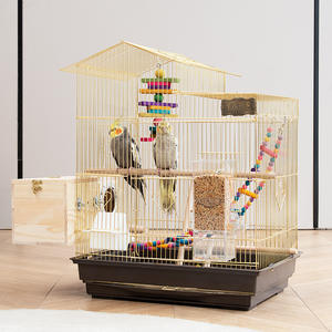 Papağanlar için lüks üreme kafesi altın kuş kafesi kaplan cilt siyah Phoenix evi kolay temiz düğme Metal canlı için - Product Image 1