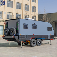 Remolque de Viaje CAMPTRL, RV Remolcable Totalmente Equipado, Caravana con Cocina, Baño, Espacio para Dormir de 4 Personas para Acampar en Familia