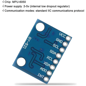 Module de capteur GY-521 MPU6050 6DOF, accéléromètre 3 axes + gyroscope 3 axes avec sortie ADC I2C 16 bits, pour Arduino - Product Image 3