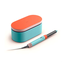 Boîte de rangement pour sèche-cheveux moderne avec logo personnalisé en relief, boîte cadeau, boîtes télescopiques, forme ovale, doublure en éponge, cuir PU écologique