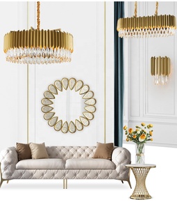 JYLIGHTING Lampadario a Sospensione Vintage LED Creativo per Soggiorno e Sala da Pranzo, Lampada di Lusso Moderna Unica con Cristalli - Product Image 5