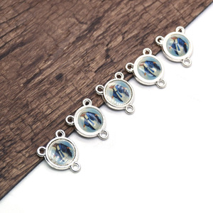 Perle de chapelet ronde en alliage, 1,8x1,4 cm, trois trous pour la fabrication de colliers - Product Image 4