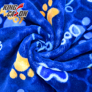 KINGCASON Manufacturer Wholesale Solid Customized Design Anti-pill Cute Paw Printed Flannel Fleece Fabric for Home Textiles - Product Image 4