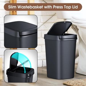 <span class=keywords><strong>Poubelle</strong></span> de salle de bain BX Slim, 10L/2,6 Gal avec couvercle à pression et couvercle pop-up, <span class=keywords><strong>poubelle</strong></span> pour toilettes, bureau, chambre - Product Image 4