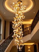 Lustre pour plafond haut, lustre en cristal de haute qualité, lampe suspendue pour salon, décoration de luxe, luminaire suspendu moderne pour escalier