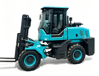 Chariot élévateur diesel tout-terrain robuste pour terrains accidentés, transpalette hydraulique sur roues pour la manutention de matériaux en extérieur