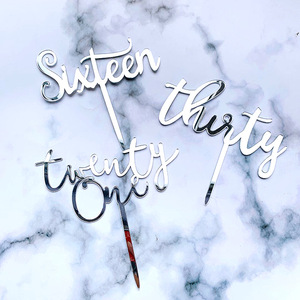 ท็อปเปอร์เค้กอะคริลิค รูปน้ำผึ้งและน้ำหวาน ตัวเลขวันเกิด 16 21 30 สำหรับตกแต่งเค้ก - Product Image 4