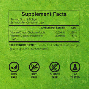 Fornitura transfrontaliera di softgel di <span class=keywords><strong>vitamina</strong></span> K2 + <span class=keywords><strong>D3</strong></span> supportata da OEM per i neonati - Product Image 3