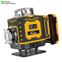 Niveau laser industriel professionnel sans fil à batterie, rotatif 360°, 4D, 16 lignes, auto-nivelant, faisceau vert, OEM