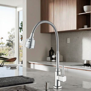 सैनिटरी वेयर थोक डेक माउंट क्रोम रसोई सिंक नल ब्रश जस्ता मिश्र धातु टैप्स और नल टोरिनीरा डी कोजिन्हा - Product Image 1