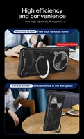 Etuis de téléphone portable pour objectif de caméra coulissant pour Xiaomi Redmi Note 14 13 Pro Plus 4G 5G porte-anneau béquille antichoc couvertures arrière