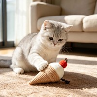Jouet en peluche interactif personnalisé en forme de crème glacée pour animaux de compagnie, doux, pour chien et chat, à mâcher et câliner