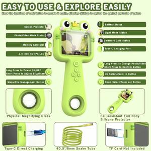 Nouvelle caméra <span class=keywords><strong>d</strong></span>'inspection portable pour enfants, jouet éducatif, écran IPS 2,4 pouces, enregistrement vidéo HD 1080P, caméra endoscopique pour serpent - Product Image 6