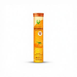 Tabletas Efervescentes de Vitamina C OEM ODM, Tableta Efervescente de Alta Potencia con Vitamina C 1000mg y Zinc, Sabor Naranja, para Reforzar el Sistema Inmunológico - Product Image 1