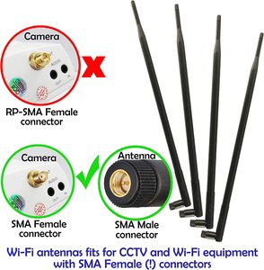 2.4G 5G băng tần kép Wifi ăng-ten với SMA/RP SMA kết nối - Product Image 5