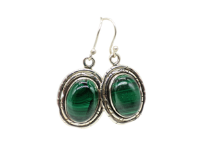 Elegantes Pendientes de Malaquita Natural, Hechos a Mano, Plata de Ley 925, Joyería para Mujer, Regalo para Fiesta o Boda, Proveedor Mayorista - Product Image 4