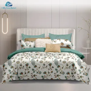 Federa in tessuto stampato Cloudland set di copripiumino in lino di cotone set di biancheria da letto Queen design 3 pezzi