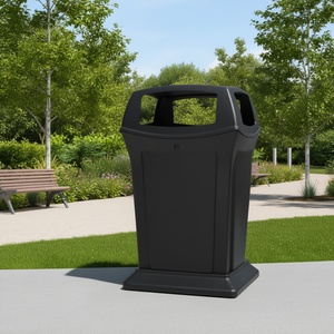 Bidone per Rifiuti Ranger 170,3 L Nero Design Moderno per Uso Esterno - Product Image 3