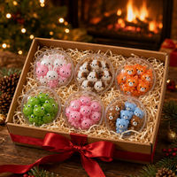 Lot de 6 balles anti-stress en TPR, sphériques, mignonnes, en forme d'animaux, à fort rebond