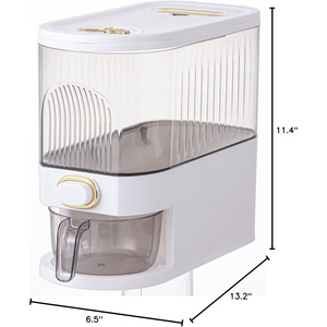 Dispensador de Arroz Multifuncional de Base Alta, Estilo Americano, 10 kg, Contenedor de Almacenamiento de PP de Grado Alimenticio para Cereales y Granos en la Cocina - Product Image 5