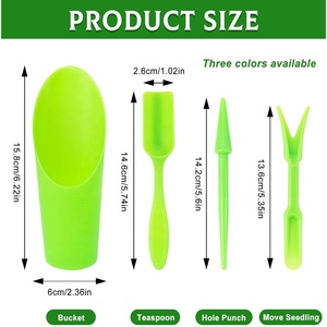 Outils de jardin <span class=keywords><strong>en</strong></span> <span class=keywords><strong>plastique</strong></span> personnalisés, ensemble de jardinage OEM, pelle, râteau, truelle <span class=keywords><strong>pour</strong></span> la plantation, le creusement, la transplantation et l'aménagement paysager - Product Image 2