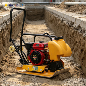 Compacteur à plaque professionnel Gx160 à essence 90 kg pour travaux lourds de construction routière avec système d'irrigation - Product Image 5