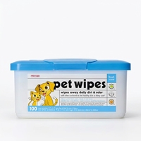 Lingettes de toilettage pour animaux sans rinçage, désodorisantes, hydratantes pour la peau, à l'aloe vera, pH équilibré pour tous les animaux