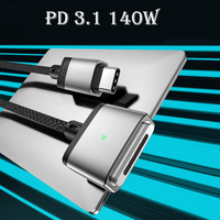 PD 3.1 140W Câble de charge magnétique Type C à magnétique pour Macbook Pro Veste en nylon de 16 pouces avec blindage de tresse