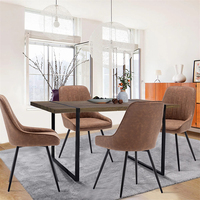 Chaise d'appoint sans accoudoirs du milieu du siècle Faux cuir chaise de salle à manger de restaurant d'intérieur