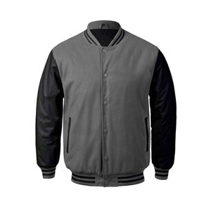 Nouvelle Veste de Collège pour Hommes, Design Hiver, Logo Personnalisé Brodé sur le Devant, Manches en Laine, Coupe-Vent, Écologique - Product Image 2