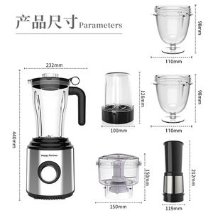 Happy Partner 1,8 L électrique robot culinaire mélangeur polyvalent ménage cuisine presse-agrumes en plastique légumes viande hôtels - Product Image 6