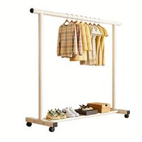 Perchero Metálico de Pie para Trajes, Perchero de 2 Niveles de Gran Capacidad, Doble Uso para Secado y Almacenamiento