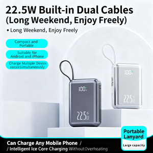 Banco de Energía Portátil de Carga Rápida PD de 22.5W con Logotipo Personalizado, 20000mah, Tipo C, Estación de Energía, Cable para Teléfono, Salida de 20W - Product Image 4