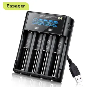 Essager 18650 – chargeur de batterie universel Rechargeable, chargeur de batterie pour piles AA AAA Lithium Li ion USB chargeur 4 2 fentes