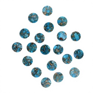 Piedra Preciosa de Cuarzo Turquesa Natural de Alta Calidad de 12 mm, Lisa, Plana, con Alto Brillo, Certificada por Terceros, a Granel, para Fabricación de Joyería Azul - Product Image 1