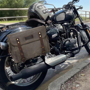 Bolsa de sillín lateral para asiento trasero desmontable de alta calidad, bolsa de viaje para motocicleta Knight Rider en lona encerada, estilo maletín elegante - Product Image 2