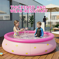 Pursuefree Rosa Schmetterling-Pool Runder Aufblasbarer Pool für Außenbereich Aufblasbarer Schwimmpool Schnellaufbau-Set Mehrere Größen