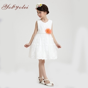 Venta al por mayor de Color sólido bautismo vestido de <span class=keywords><strong>bautizo</strong></span> <span class=keywords><strong>para</strong></span> niña - Product Image 1