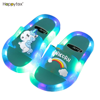 Nouvelles sandales d'été pour enfants, claquettes lumineuses LED pour garçons et filles, motif visage souriant, design à bout ouvert, en PVC, pour la plage