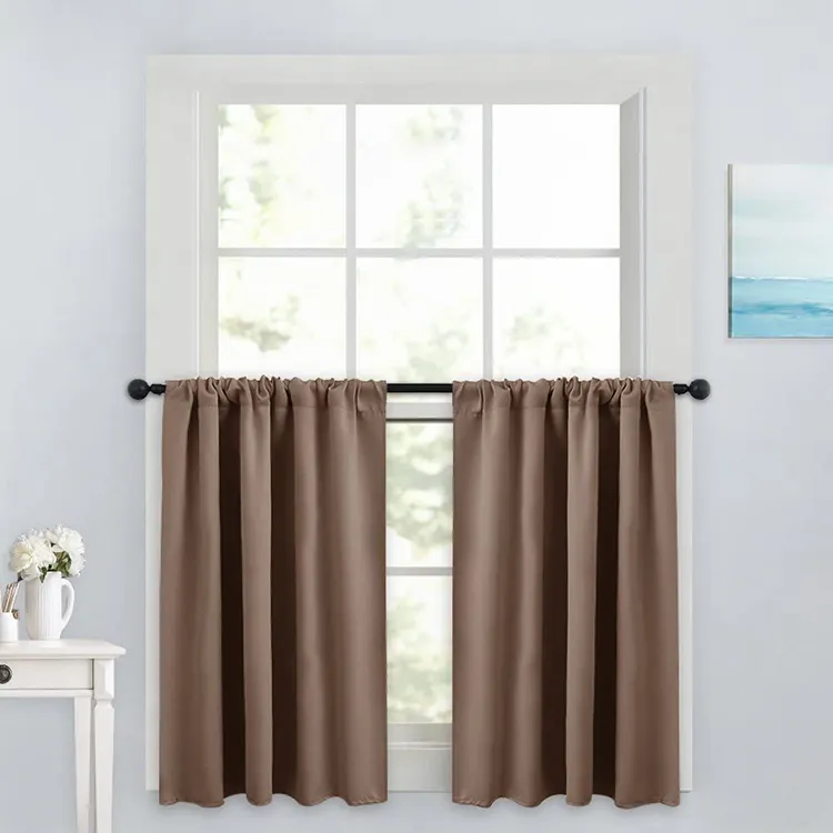 Short Curtains für Kitchen Waterproof Window Covering für Bathroom - 30 "x 45", Grey, Set von 2