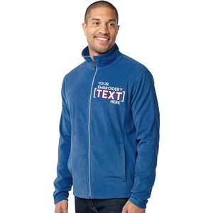 Custom Embroidered Lightweight Fleece <b>Jacket</b> For Men <b>Zip</b> <b>Up</b> Outerwear Winter Wear - Product Image 1