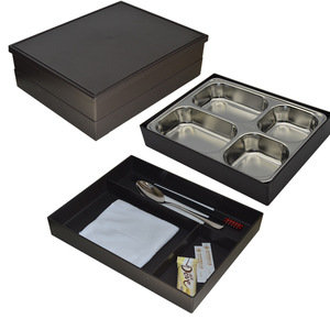 Fiambrera de acero inoxidable 304 con 5 compartimentos, tapas, caja de comida de negocios japonesa, restaurante con múltiples compartimentos, almuerzo con compartimento profundo - Product Image 6