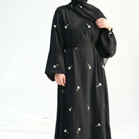 Abaya Dubaï 2026 avec broderie florale, robes pour femmes, robe grande taille, vêtements musulmans islamiques, kaftan abaya, vêtements musulmans traditionnels