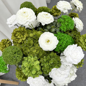 Conjunto de Arreglos Florales Artificiales de Seda Realista en Tonos Frescos Blanco y Verde para Decoración de Bodas, Banquetes y Eventos - Product Image 3