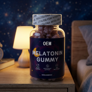 เมลาโทนินแบบกัมมี่ OEM 5 มก. 60 เม็ด วิตามินเสริมสำหรับการนอนหลับ สำหรับผู้สูงอายุวัยกลางคน ช่วยเสริมภูมิคุ้มกัน ปรับแต่งได้ - Product Image 1