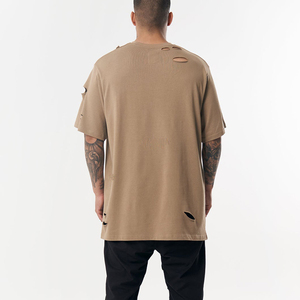 T-shirts grande taille surdimensionnés personnalisés pour hommes tenue quotidienne t-shirts à col ras du cou en coton épais pour hommes t-shirts - Product Image 4